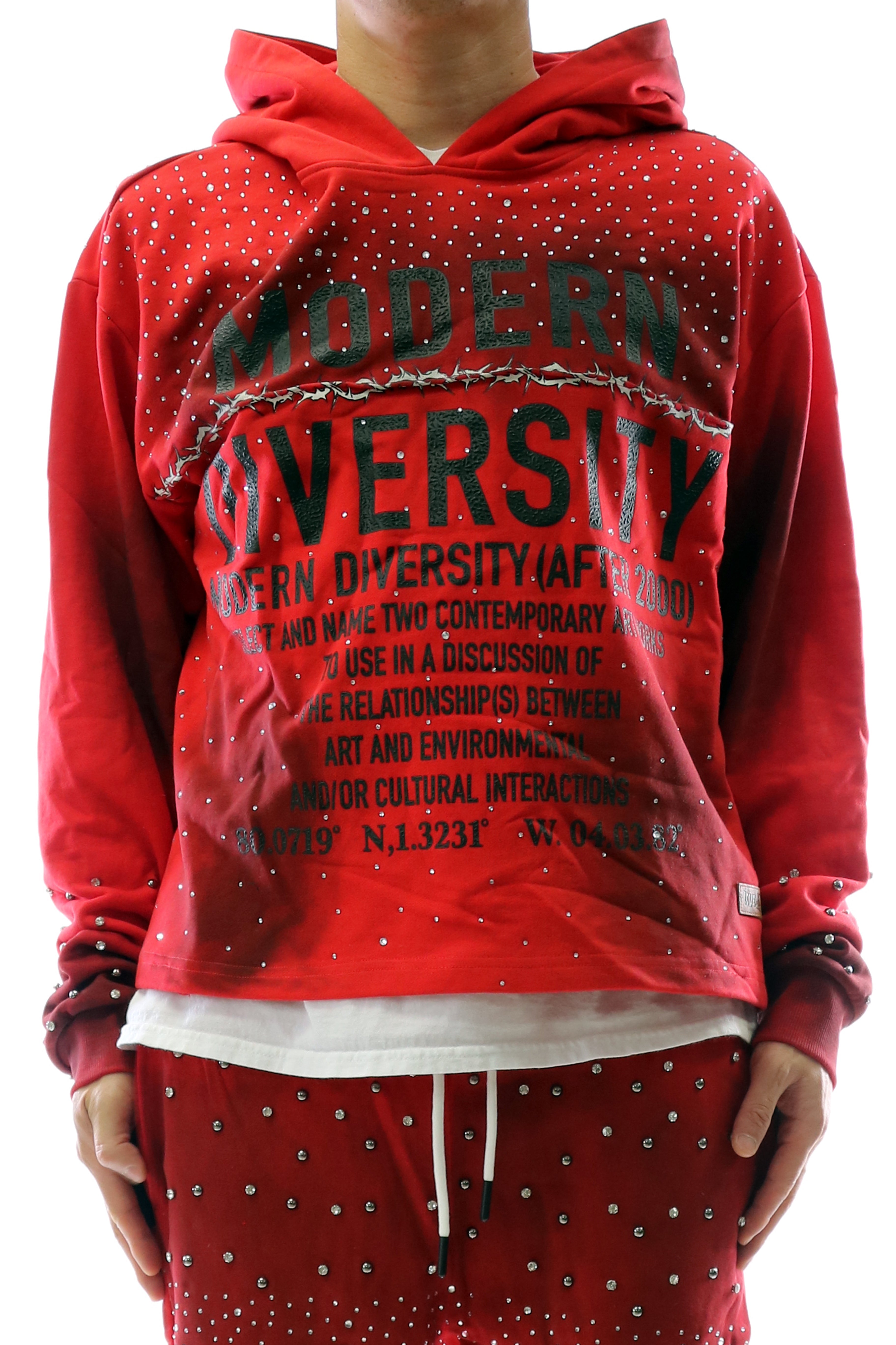 SYNTH French Terry Long Sleeve Crop Top Pullover Hoodie only