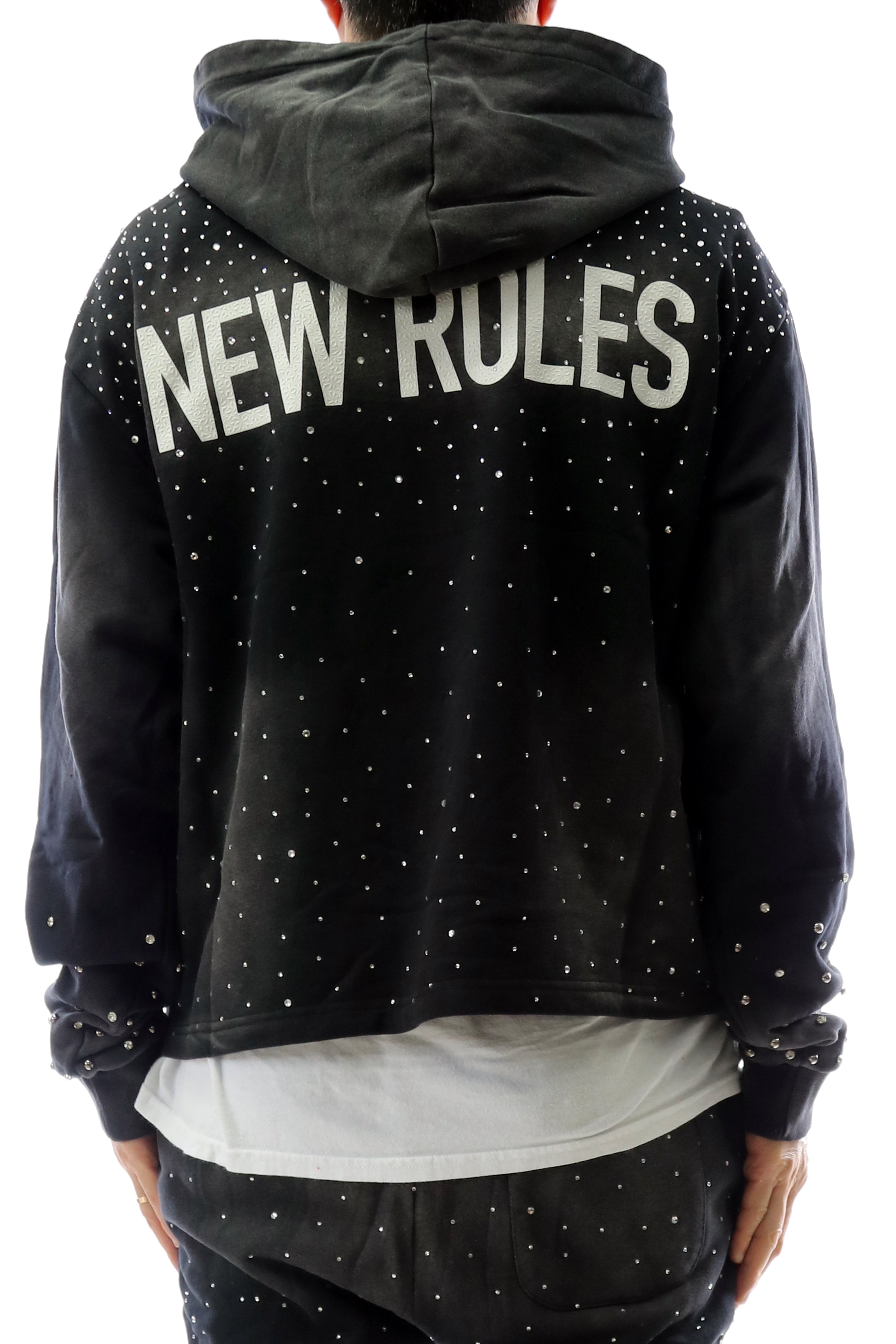 ZICORN French Terry Long Sleeve Crop Top Pullover Hoodie only