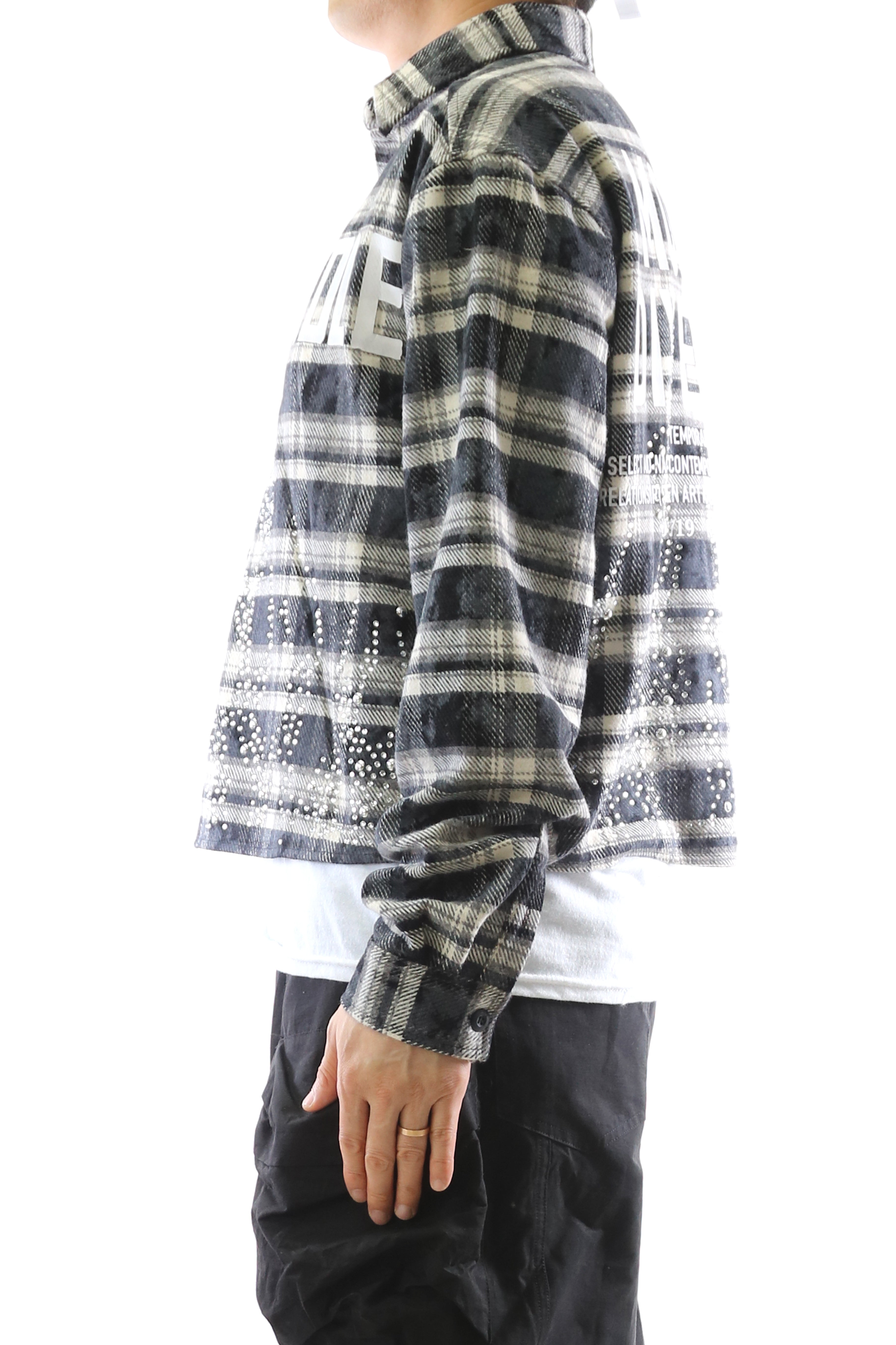 STATIC Heavy Flannel Crop Top Button Down Shirt