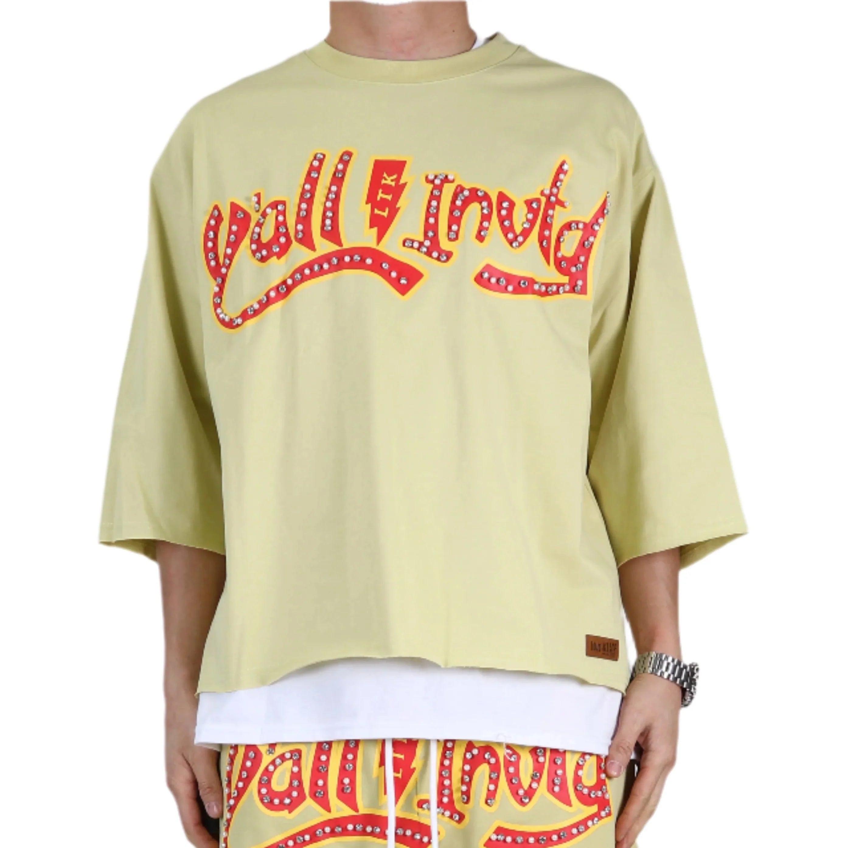 BRITON SN/ Jersey 3/4 Sleeve Crop Top Tee