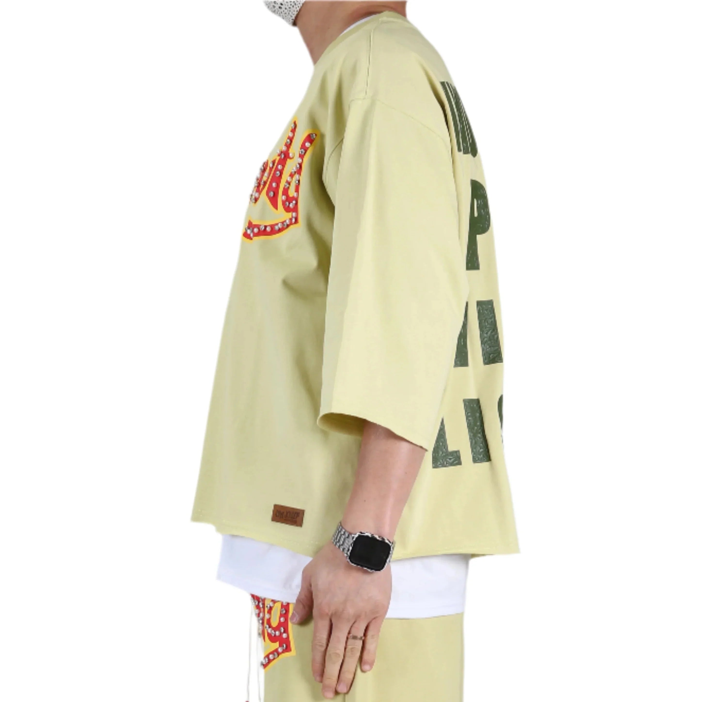 BRITON SN/ Jersey 3/4 Sleeve Crop Top Tee