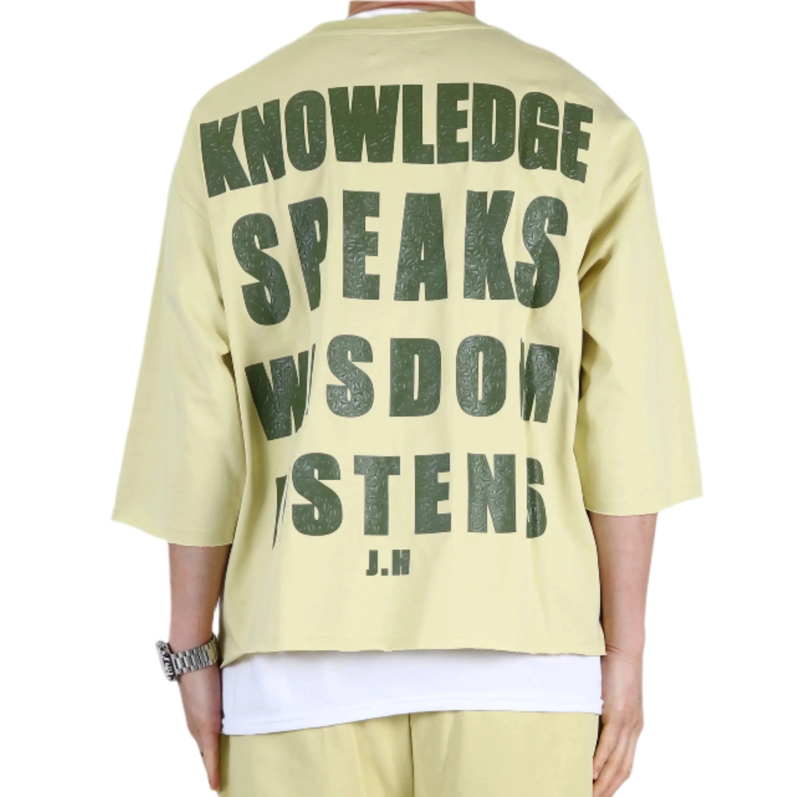 BRITON SN/ Jersey 3/4 Sleeve Crop Top Tee