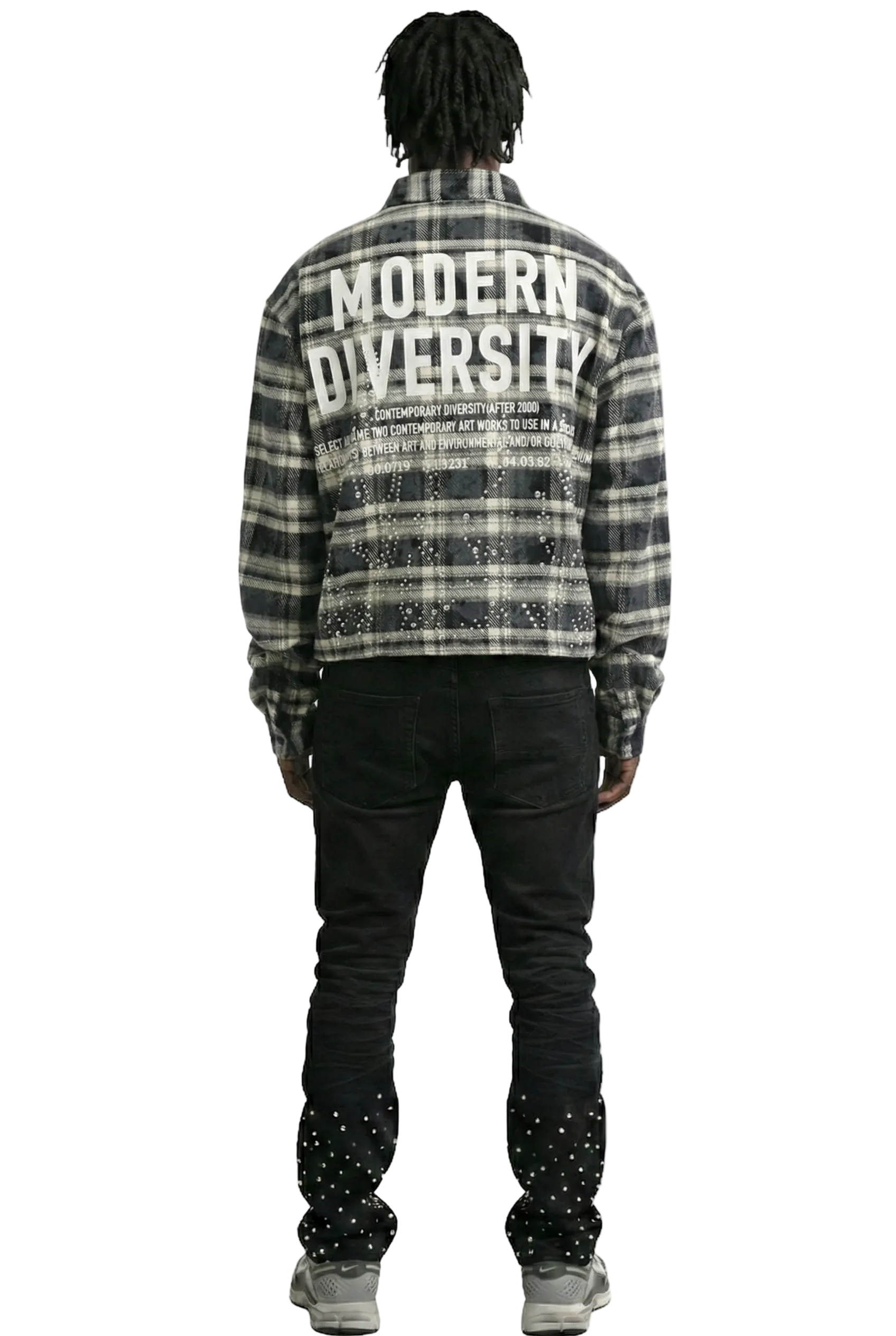 STATIC Heavy Flannel Crop Top Button Down Shirt