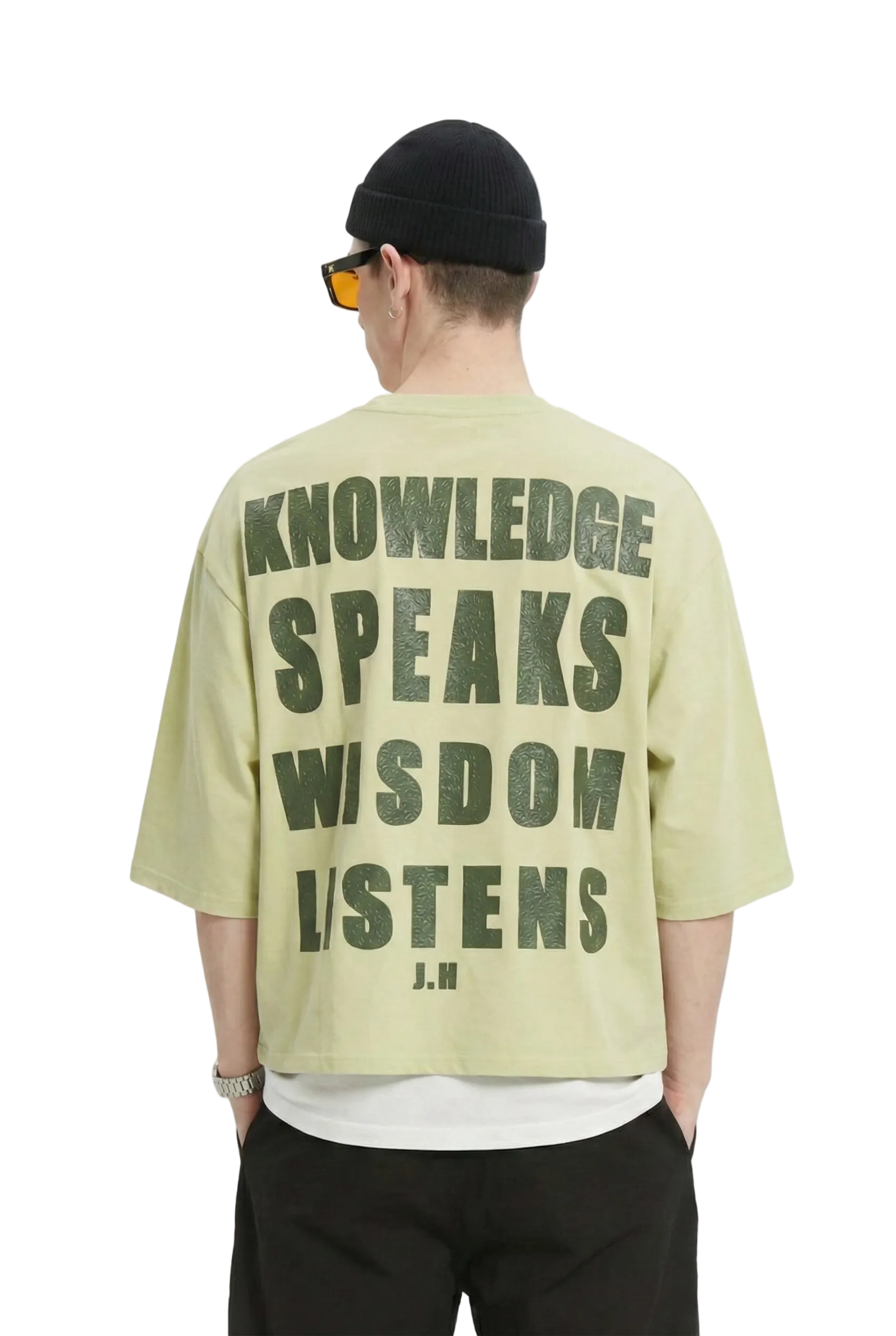 BRITON SN/ Jersey 3/4 Sleeve Crop Top Tee