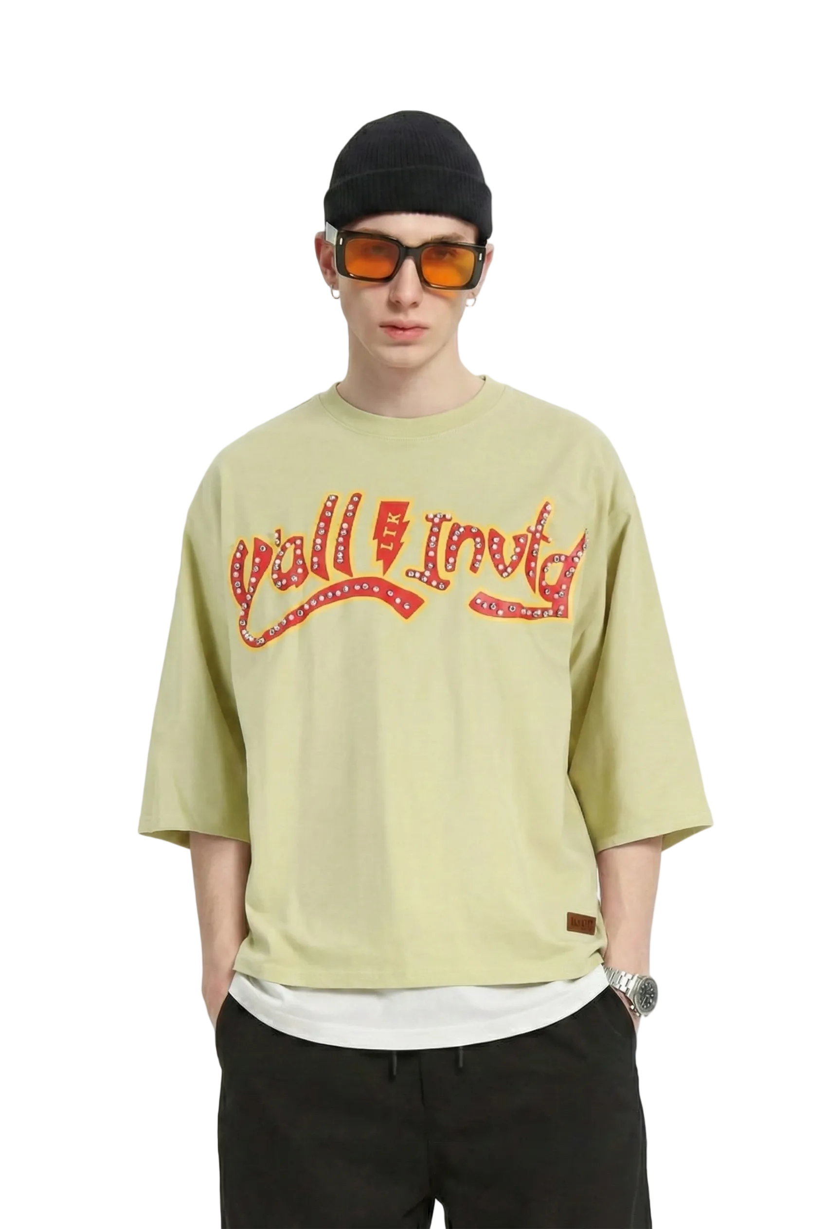 BRITON SN/ Jersey 3/4 Sleeve Crop Top Tee