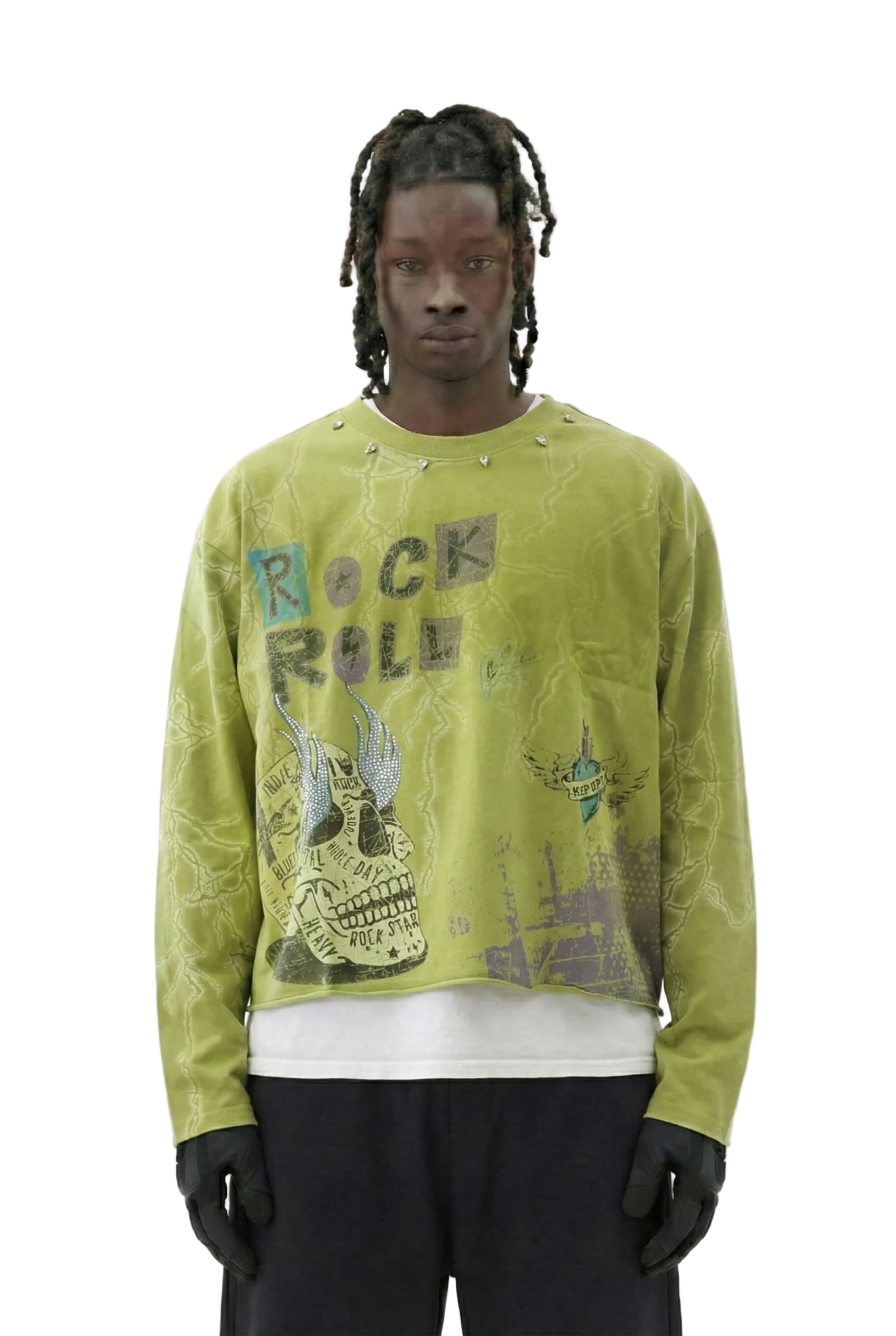 VAHAN S/N Jersey Long Sleeve Crop Top Tee