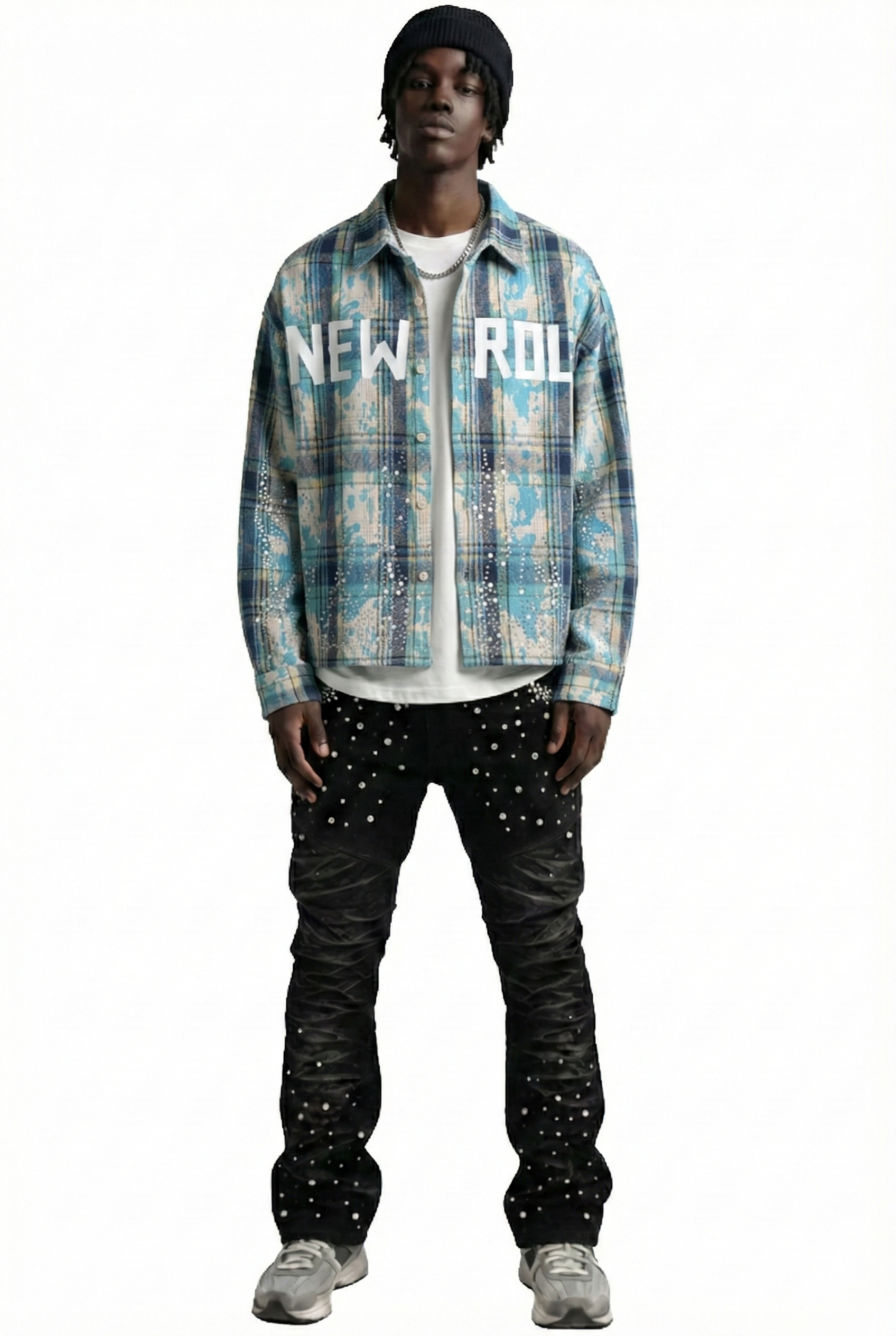 ASHEN Heavy Flannel Crop Top Button Down Shirt