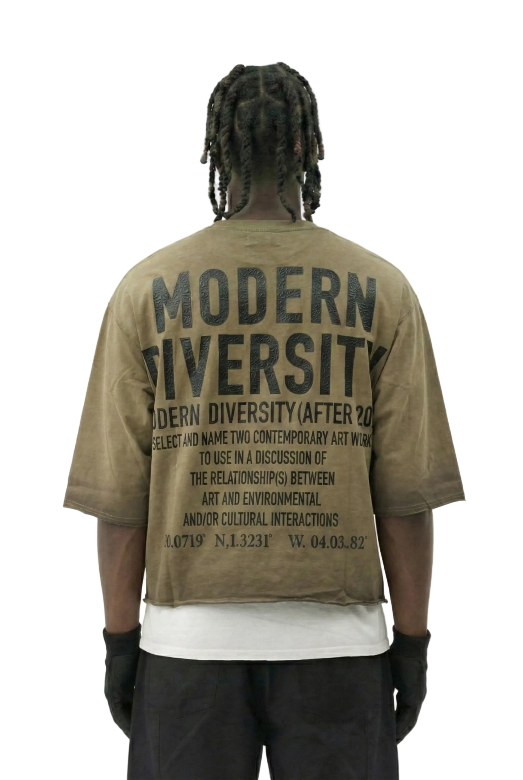 SIENNA S/N Jersey 3/4 Sleeve Crop Top Tee with Detachable Necklace