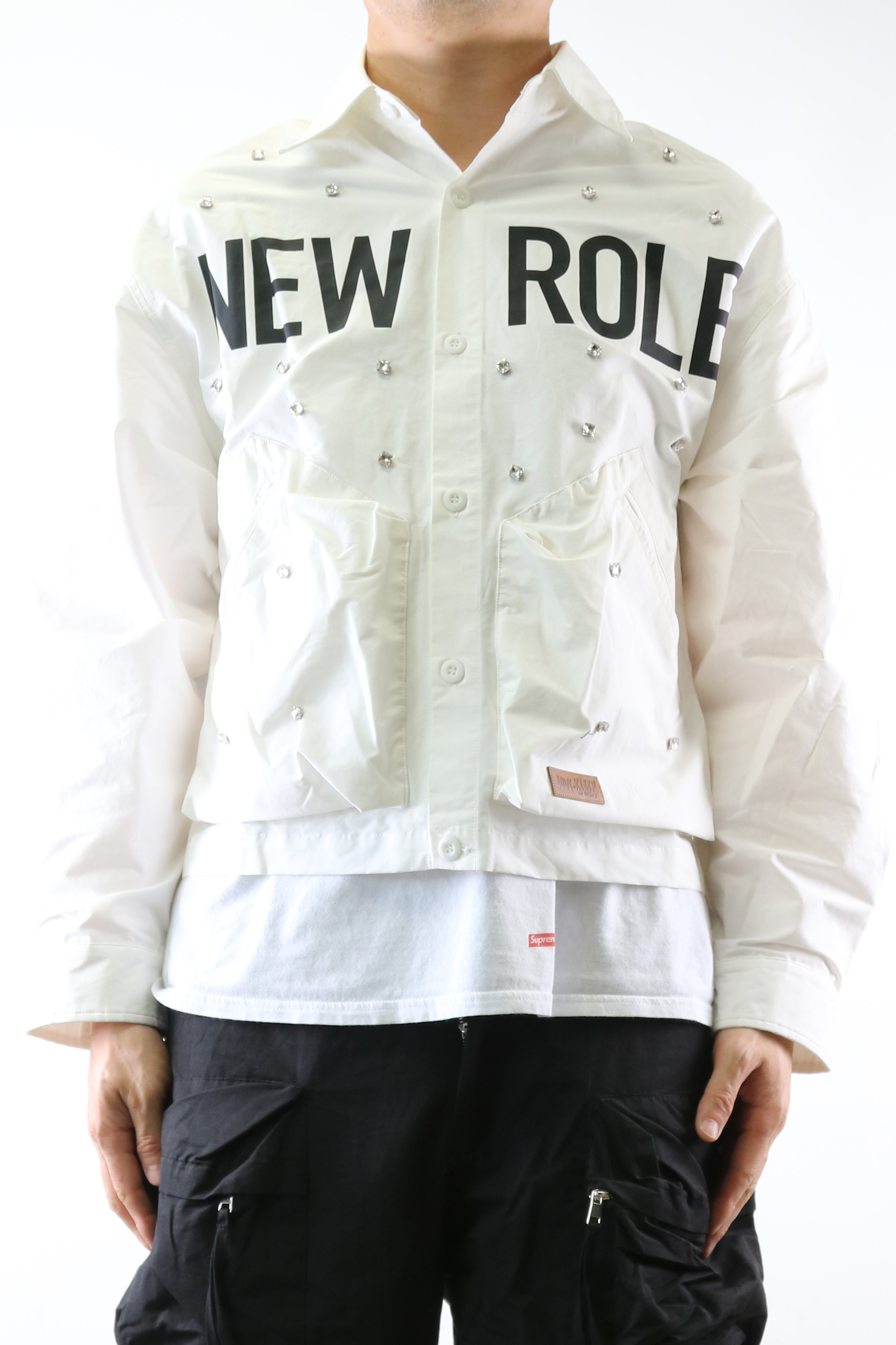 REVOL Twill Blended Nylon Crop Top Jacket