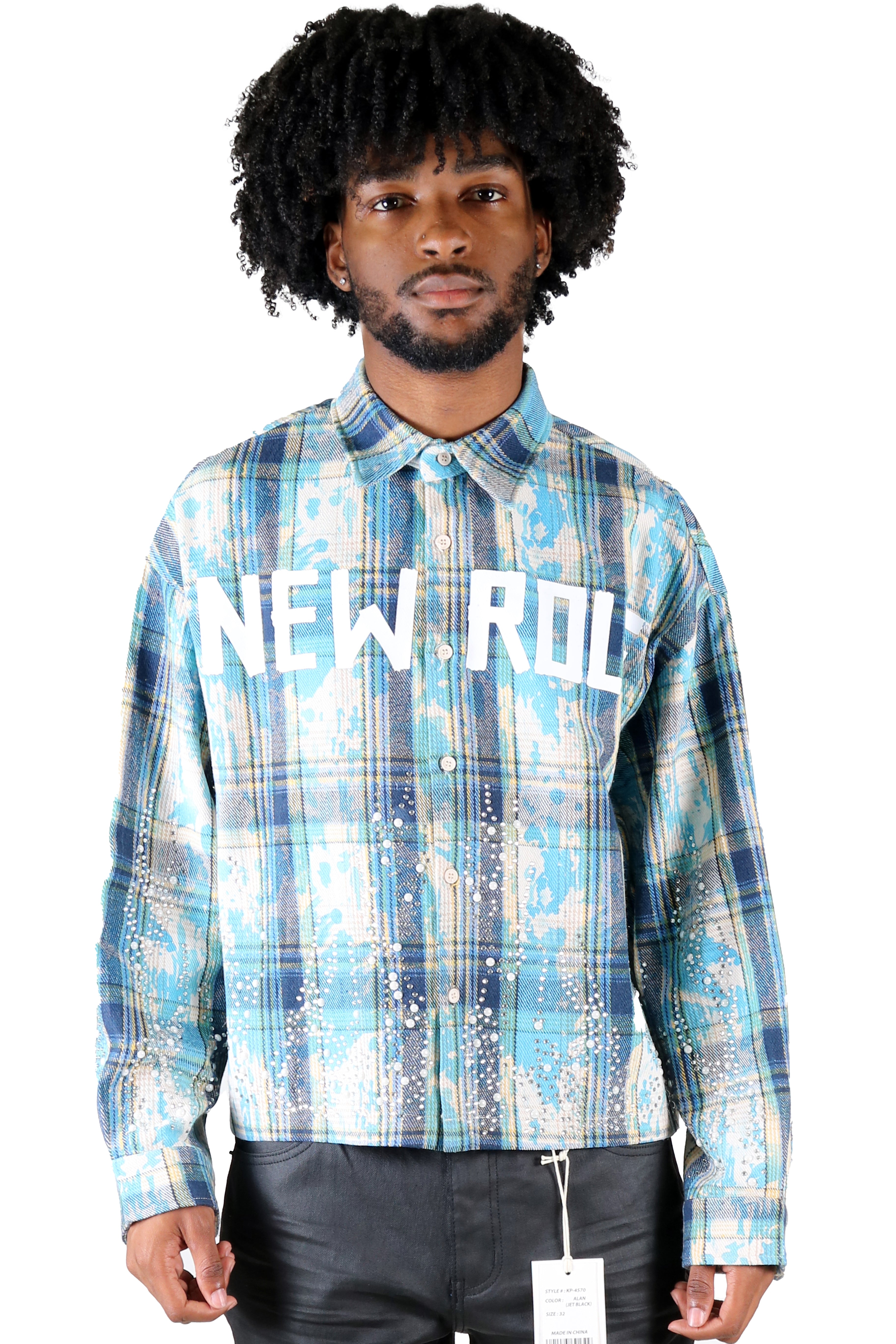 ASHEN Heavy Flannel Crop Top Button Down Shirt