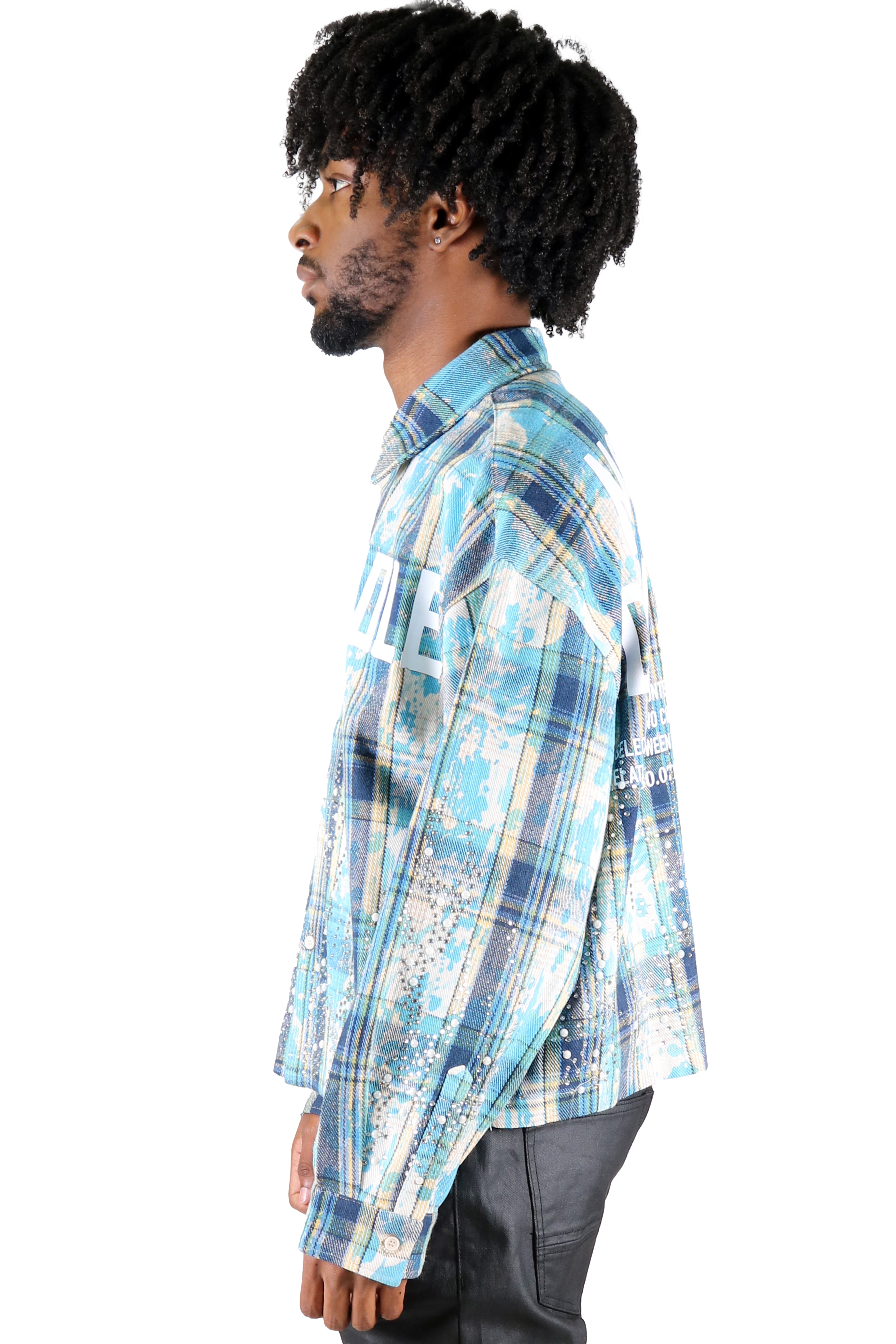 ASHEN Heavy Flannel Crop Top Button Down Shirt