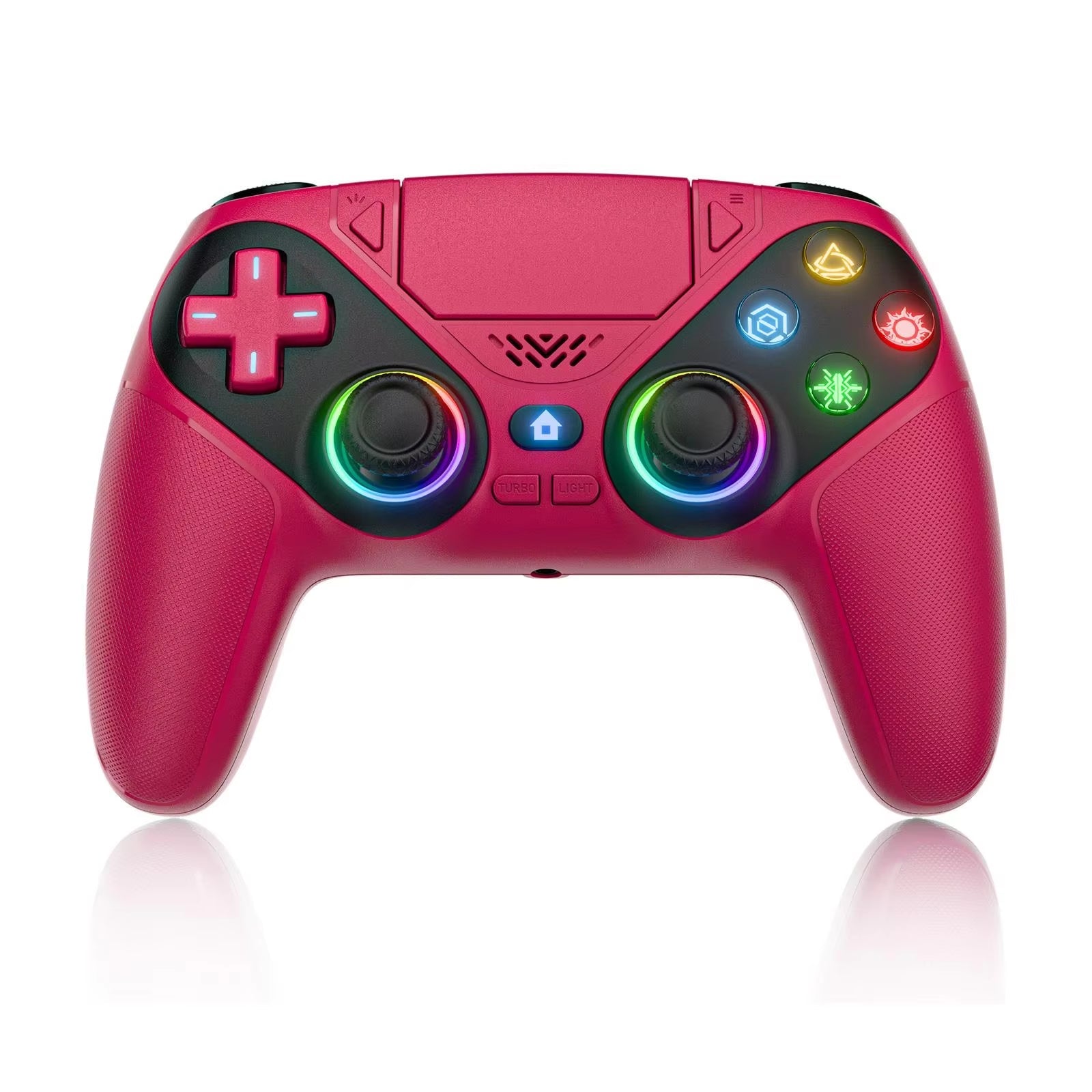 RGB Wireless Controller Compatible with PS5 and PC, Hall Effect Triggers, Programmable Buttons, Turbo Mode, Dual Vibration Gamepad